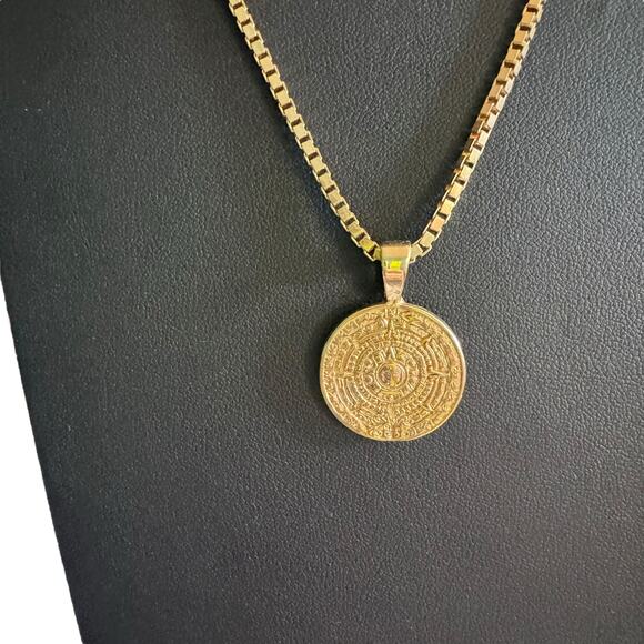 Love Tatum Vintage Coin Kali Necklace 24K Electroplated Gold One of a Kind 23” - Picture 2 of 6